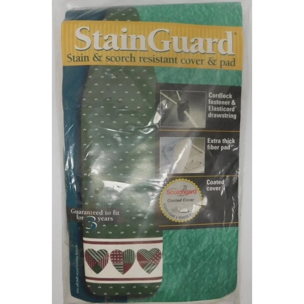Vtg Stain Guard Seymour Ironing Board Cover Farm Patch Pattern Hearts